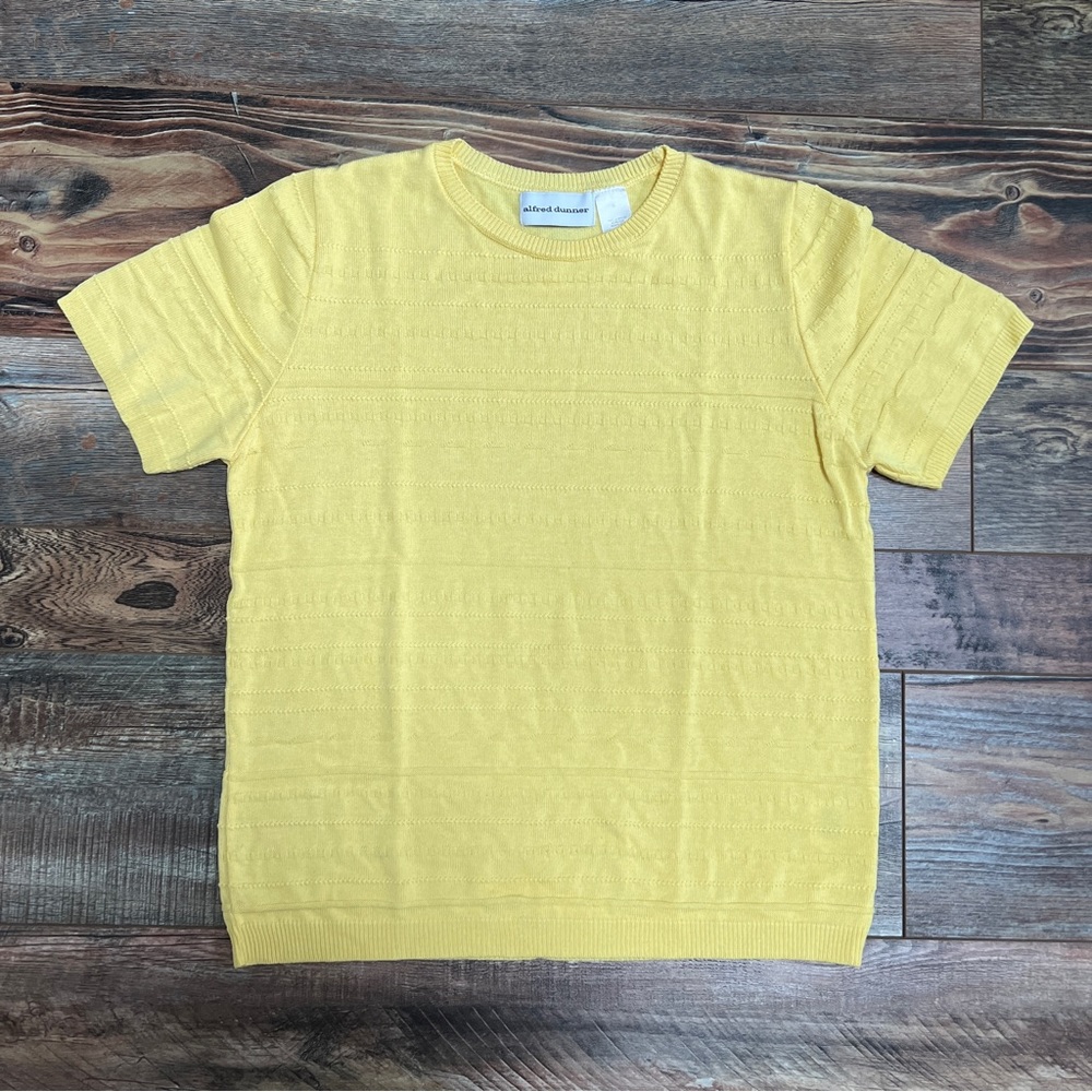 Alfred Dunner Yellow Knitted Top Size S